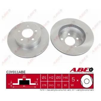 ABE C3Y011ABE - Jeu de 2 disques de frein avant