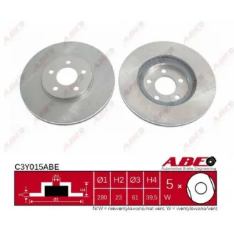 ABE C3Y015ABE - Jeu de 2 disques de frein avant