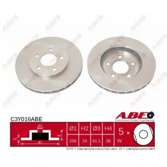 ABE C3Y016ABE - Jeu de 2 disques de frein avant