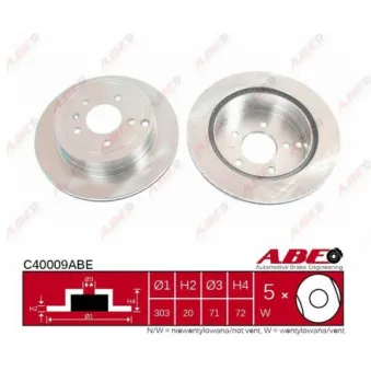 ABE C40009ABE - Jeu de 2 disques de frein arrière