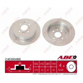 ABE C40300ABE - Jeu de 2 disques de frein arrière