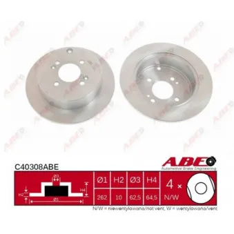 ABE C40308ABE - Jeu de 2 disques de frein arrière
