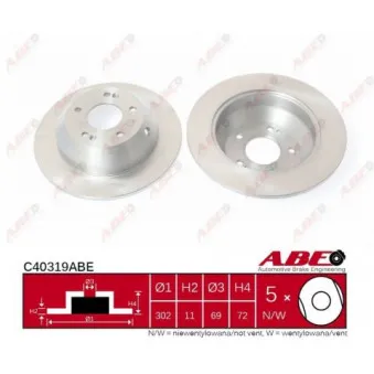 ABE C40319ABE - Jeu de 2 disques de frein arrière