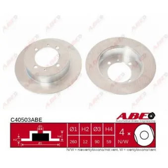 ABE C40503ABE - Jeu de 2 disques de frein arrière