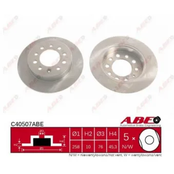 ABE C40507ABE - Jeu de 2 disques de frein arrière