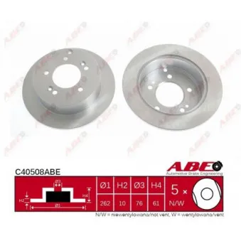 ABE C40508ABE - Jeu de 2 disques de frein arrière