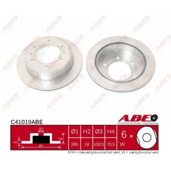 ABE C41019ABE - Jeu de 2 disques de frein arrière
