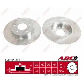 ABE C41029ABE - Jeu de 2 disques de frein arrière