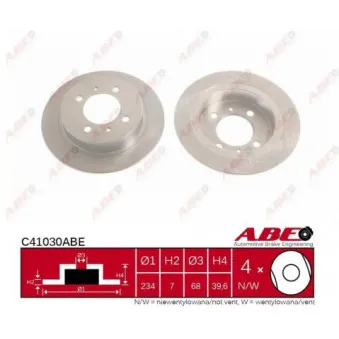 ABE C41030ABE - Jeu de 2 disques de frein arrière