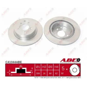 ABE C41044ABE - Jeu de 2 disques de frein arrière