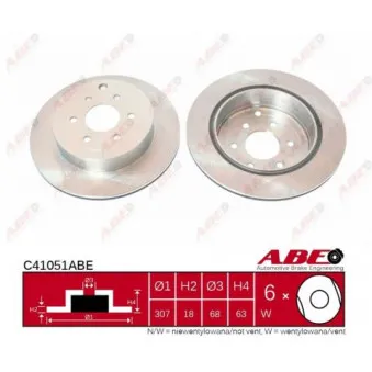 ABE C41051ABE - Jeu de 2 disques de frein arrière