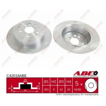 ABE C42018ABE - Jeu de 2 disques de frein arrière
