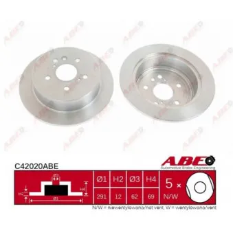 ABE C42020ABE - Jeu de 2 disques de frein arrière