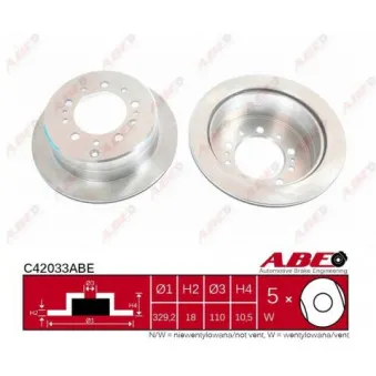 ABE C42033ABE - Jeu de 2 disques de frein arrière