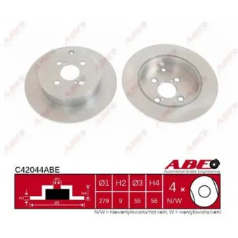 ABE C42044ABE - Jeu de 2 disques de frein arrière
