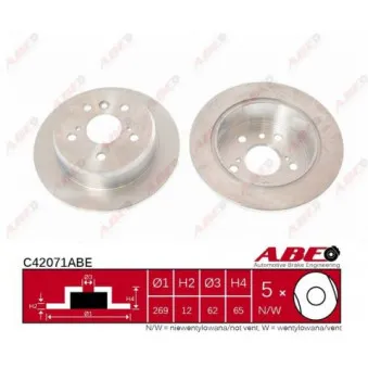 ABE C42071ABE - Jeu de 2 disques de frein arrière