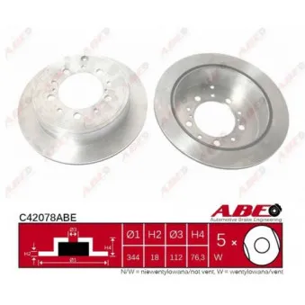 ABE C42078ABE - Jeu de 2 disques de frein arrière