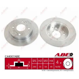 ABE C44007ABE - Jeu de 2 disques de frein arrière
