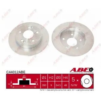ABE C44012ABE - Jeu de 2 disques de frein arrière