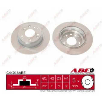 ABE C44016ABE - Jeu de 2 disques de frein arrière