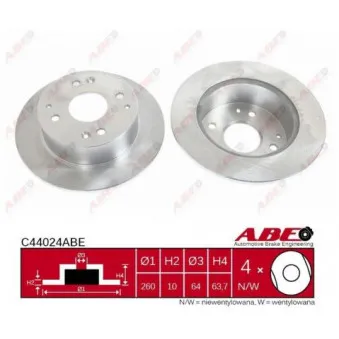 ABE C44024ABE - Jeu de 2 disques de frein arrière
