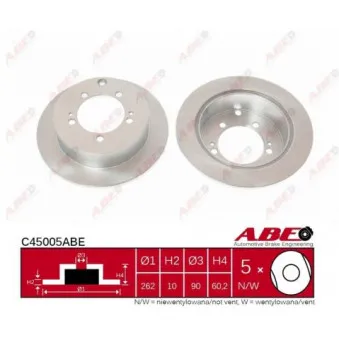 ABE C45005ABE - Jeu de 2 disques de frein arrière