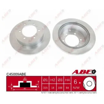 ABE C45009ABE - Jeu de 2 disques de frein arrière