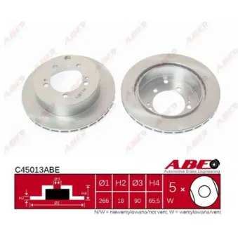 ABE C45013ABE - Jeu de 2 disques de frein arrière
