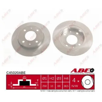 ABE C45020ABE - Jeu de 2 disques de frein arrière