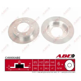 ABE C49000ABE - Jeu de 2 disques de frein arrière
