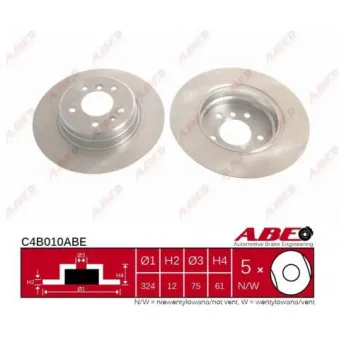 ABE C4B010ABE - Jeu de 2 disques de frein arrière