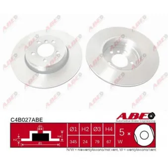 ABE C4B027ABE - Jeu de 2 disques de frein arrière