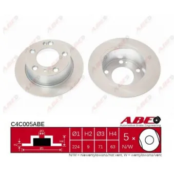 ABE C4C005ABE - Jeu de 2 disques de frein arrière
