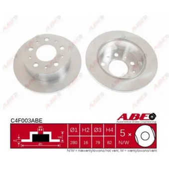 ABE C4F003ABE - Jeu de 2 disques de frein arrière