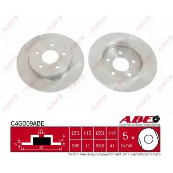 ABE C4G009ABE - Jeu de 2 disques de frein arrière