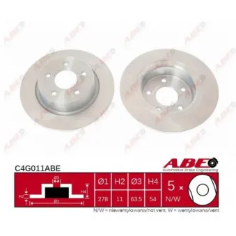 ABE C4G011ABE - Jeu de 2 disques de frein arrière