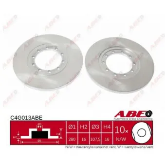 ABE C4G013ABE - Jeu de 2 disques de frein arrière