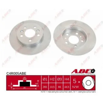 ABE C4R005ABE - Jeu de 2 disques de frein arrière