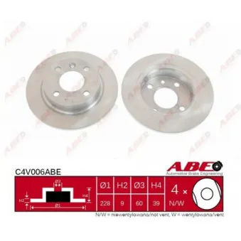 ABE C4V006ABE - Jeu de 2 disques de frein arrière