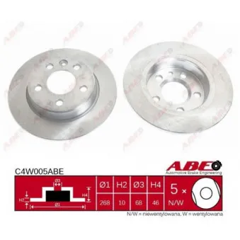 ABE C4W005ABE - Jeu de 2 disques de frein arrière