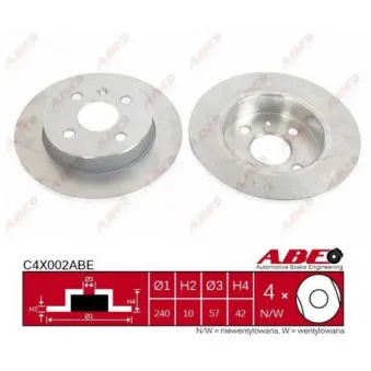 ABE C4X002ABE - Jeu de 2 disques de frein arrière