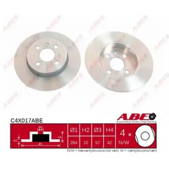 ABE C4X017ABE - Jeu de 2 disques de frein arrière