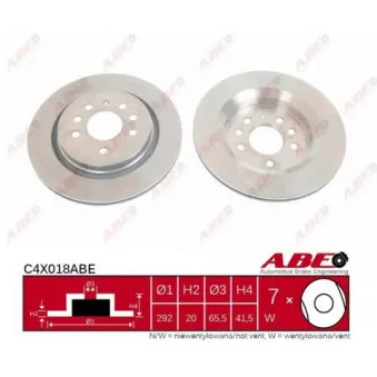 ABE C4X018ABE - Jeu de 2 disques de frein arrière