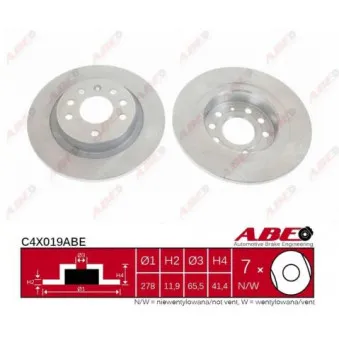 ABE C4X019ABE - Jeu de 2 disques de frein arrière