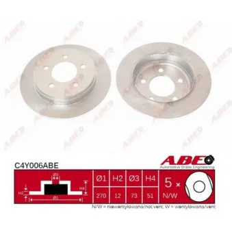 ABE C4Y006ABE - Jeu de 2 disques de frein arrière