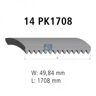 Courroie trapézoïdale à nervures DT 3.34337
