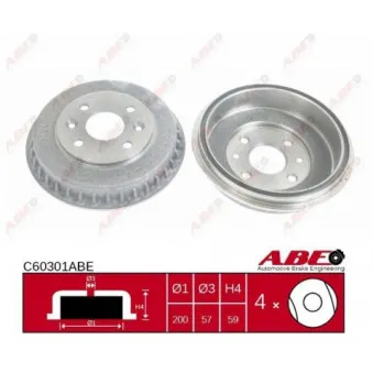 ABE C60301ABE - Tambour de frein