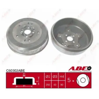 ABE C60302ABE - Tambour de frein