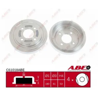 ABE C61018ABE - Tambour de frein