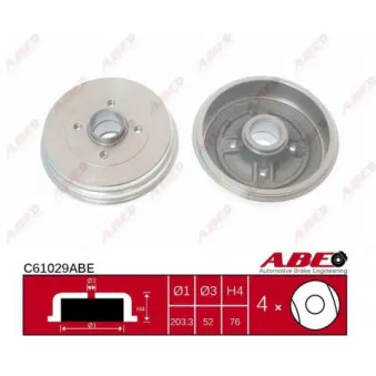 ABE C61029ABE - Tambour de frein